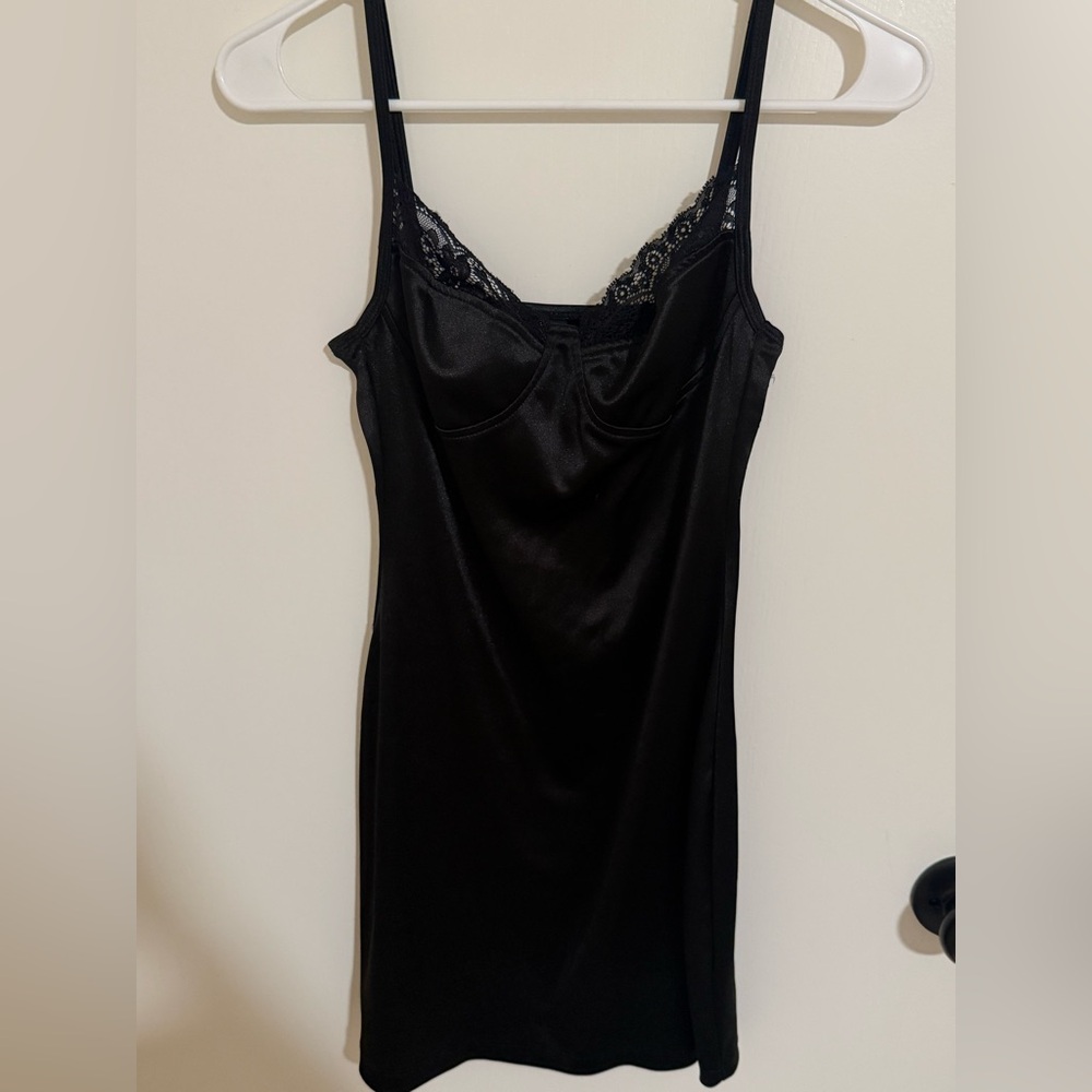 Motel Rocks Black Lace Detail Mini Dress